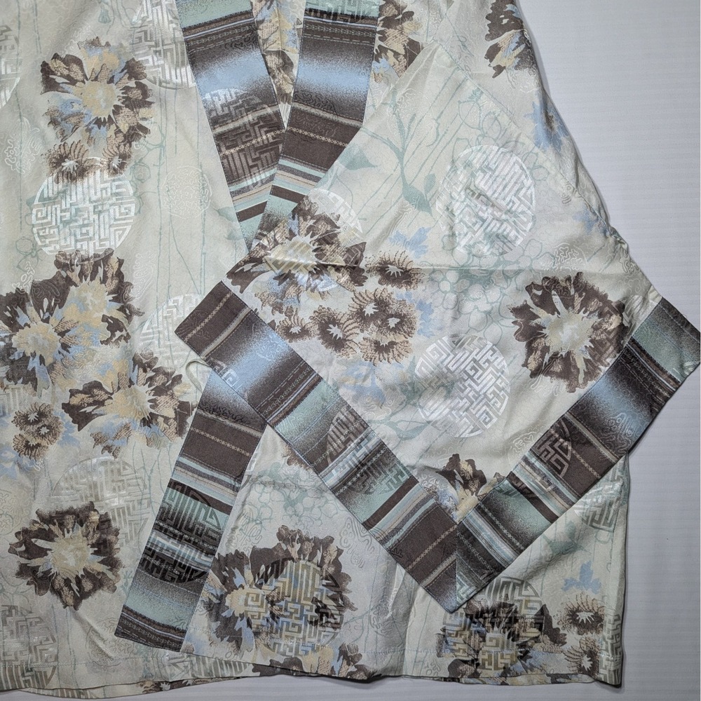 Soma Silk Blend Kimono Robe Size 2/3 Floral Oriental Print‎ Lightweight Lounge - Picture 3 of 4
